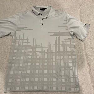 Nike tiger woods golf Men's Light Gray Patterned Polo Shirt